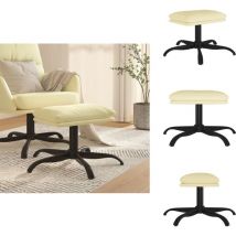 Repose-pied Crème 60x60x36 cm Similicuir - Tabouret - Pouf - Repose-pieds - Simili Cuir - Décoratif