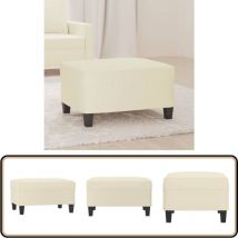 Repose-pied Crème 70x55x41 cm Similicuir - Tabouret - Repose-pied - Pouf - Simili Cuir - Crème