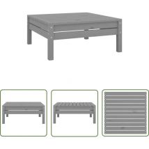 Doc&et² - inlife Repose-pied de jardin Gris Bois de pin solide