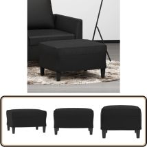 Repose-pied Noir 60x50x41 cm Similicuir - Tabouret - Repose-pied - Pouf - Meuble Salon - Simili Cuir