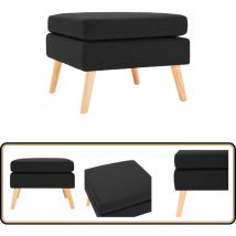 Repose-pied Noir Tissu - Pouf Design - Pouf Moderne - Repose Pied - Tabouret Design - Assise Supplémentaire