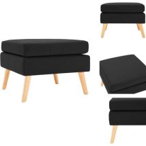 Repose-pied Noir Tissu - Pouf Design - Pouf Moderne - Repose Pied - Tabouret Design - Assise Supplémentaire