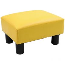 Kktoner - Repose-Pieds en Similicuir Ottoman Pouf Tabouret Tabouret Bas Jaune