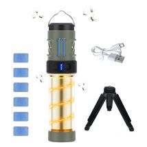 Sjqka - Répulsif anti-moustiques portable avec lampe de camping, destructeur d'insectes magnétique, électrique, batterie de 3000 mAh(vert)