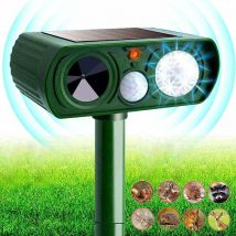 ZVD - Ultraschall-Katzenvertreiber für den Garten – 5 Modi – Stromversorgung über usb oder Solar – Katzenvertreiber mit Erdspieß – Effektive Lösung,