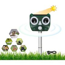 Répulsif Chat Ultrason Solaire et usb - Prévention des Chiens, Chats, Oiseaux pour Jardins, Champs
