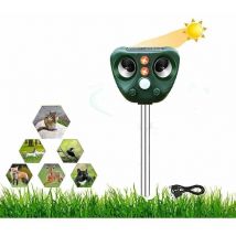 Répulsif Chat Ultrason,Repulsif Chien, Charge Solaire,Chargement usb Prévenir Les Chiens et Les Chats, Les Oiseaux, pour Jardins, Champs, Pépinières