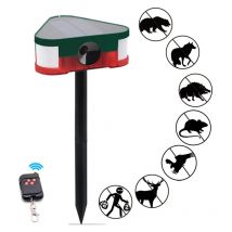 Répulsif solaire pour souris Répulsif pour animaux à ultrasons Repousse le sanglier Souris Télécommande flash Voyant d'alarme