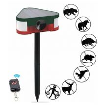 Répulsif solaire pour souris Répulsif pour animaux à ultrasons Repousse le sanglier Souris Télécommande flash Voyant d'alarme