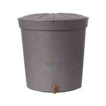 Réservoir d'eau en polypropylène 300 l. Recuperateur d Eau 82x86 cm avec robinet, gris