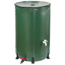 Récupérateur D'Eau De Pluie 200 L – Robinet Intégré – Traitement Anti-uv – Dimensions 60 Cm Diamètre, 70 Cm Hauteur – Armature Renforcée 6 Tubes – Jr 