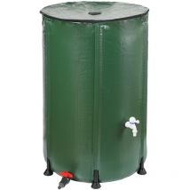 Terre Jardin - Récupérateur eau de pluie en pvc - 250 l - Cylindrique et anti uv - 250 Litres - Vert
