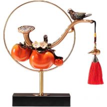 Resin Lucky Persimmon Statue Table Ornaments Handmade Chinese Decoration Feng Shui Decor for Farmhouse Restaurant Living Room