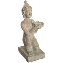 JJA - Statua di Buddha su ginocchia beige H43cm - Atmosphera créateur d'intérieur