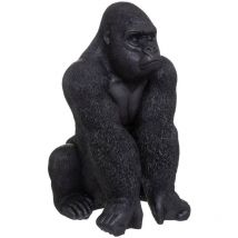 Atmosphera Créateur D'intérieur - Statuetta di gorilla in resina nera h68cm