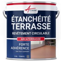 Arcane Industries - tanchéité Terrasse : Peinture Sol Extérieur arcaterrasse Produit Imperméable - 2.5 l Gris Basalte - ral 7012