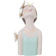 Résine Figur 27 cm Torso Chicac/Schmetterlinge grünes T-Shirt 14x12x27cmpour alle Stile, um dem Haus eine Note zu verleihen