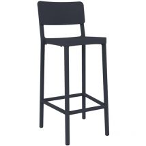 Resol - lisboa Tabouret Haut Intérieur, Extérieur Gris Foncé - Set 2