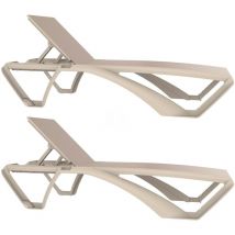 Marina club Set 2 Tumbona Exterior Estructura Marfil - Textilene Beige - Resol