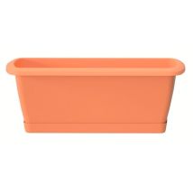 Respana Jardinière Avec Support En Plastique En Couleur Terre Cuite 39,2 (l) X 18,4 (l) X 14,5 (h) Cm