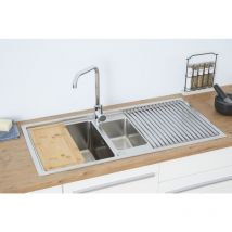 Lavello Da Incasso In Acciaio Inox, Lavello Da Cucina, Lavello 100 X 50 Cm Respekta Chicago