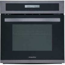 Backofen autark Einbau Edelstahl Herd Heißluft Grill Timer Black Steel Respekta
