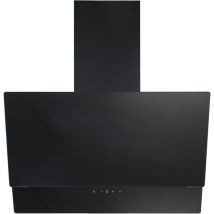 Respekta - Hotte d'aspiration inclinée Hotte murale sans tête verre 60 cm noir led