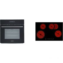 Respekta - Four encastrable Cuisinière Set 60cm Pyrolyse + table de cuisson vitrocéramique Set