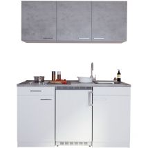 Küche Miniküche Singleküche Küchenzeile Pantry Weiß Beton Luis 150 Cm Respekta