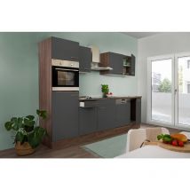 Küche Küchenzeile Leerblock Einbauküche Eiche York Grau Oliver 280 cm Respekta