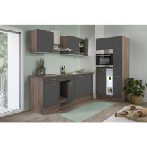 Küche Küchenzeile Leerblock Einbauküche Eiche York Grau Oliver 300 Cm Respekta