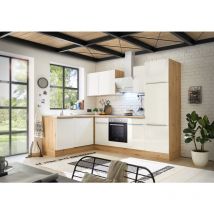 Respekta - Küche Küchenzeile Winkelküche Marleen Premium 280 cm Weiß Artisan Eiche