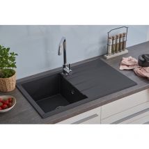 Respekta - Evier Evier de cuisine à encastrer Evier en granit Mineralite 80 x 50 noir