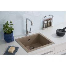Respekta - vier Évier de cuisine à encastrer Évier Granit Mineralite 50x44 beige