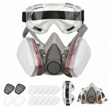 Hyy ar Demi-masque respiratoire réutilisable 6200 avec lunettes pour peinture, vapeur organique, soudage, polissage, travail du bois