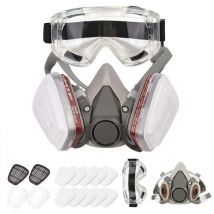 Respirateur réutilisable Demi-masque 6200 Masque à gaz Protection respiratoire Respirateurs avec lunettes de sécurité pour peinture Soudage à la
