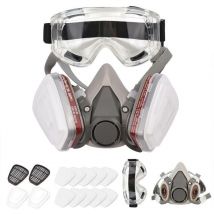 Respirateur réutilisable Demi-masque 6200 Masque à gaz Protection respiratoire Respirateurs avec lunettes de sécurité pour peinture Soudage à la