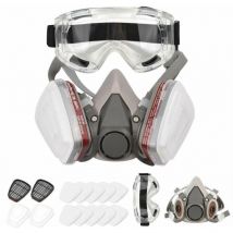 Respirateur réutilisable Demi-masque 6200 Masque à gaz Protection respiratoire Respirateurs avec lunettes de sécurité pour peinture Soudage à la