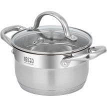 Resto - Kasserolle 1,9 l (silber, Edelstahl, Induktionsherd, spülmaschinenfest)