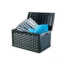 Gardeness - RET-Outdoor Trunk coffre avec siège de rotin anthracite avec roues