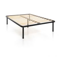 Rete Ortopedica in Acciaio a Doghe per Letto Matrimoniale 140x190 con Piede Centrale, Massimo Sostegno - 100% Made in Italy - Dolcisogni