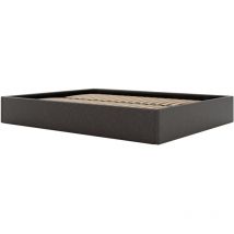 Vente-unique - Rete a doghe con contenitore 180 x 200 cm in Tessuto Antracite - pontos di ysmée