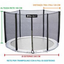 RETE DI SICUREZZA ESTERNA trampolino diametro 245 cm Certificato CE TUV GS