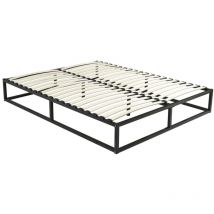 Rete Rete a doghe in Metallo 140 x 190 cm 2 x 19 doghe Nero - rammus di ysmée