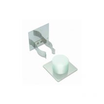 Retenedor inox y tope para puerta.adhesivo blanco Brinox