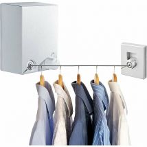 Retractable Clothesline, Stainless Steel Expandable Washing Line, Portable Washing Line Drying Rack 4.2m Adjustable Wire, Punch and Wall Mount for