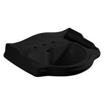 Kerasan - retro 3 Hole Ceramic Washbasin 69x52cm, noir mat