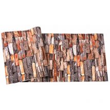 Ideko - Rétro 3D pvc Papier Peint Simulation Briques Antique Naturel Décoration Brique rouge 10 0.53 (m)