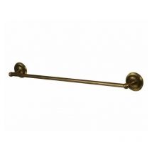 Bisk - Retro Bathroom Antique Brass Wall Mounted Bath Rack Single Towel Bar Hanger 610mm