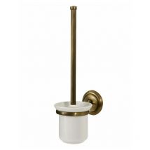 Bisk - Ceramics Cup And Toilet Brush Antique Brass Wall Mounted